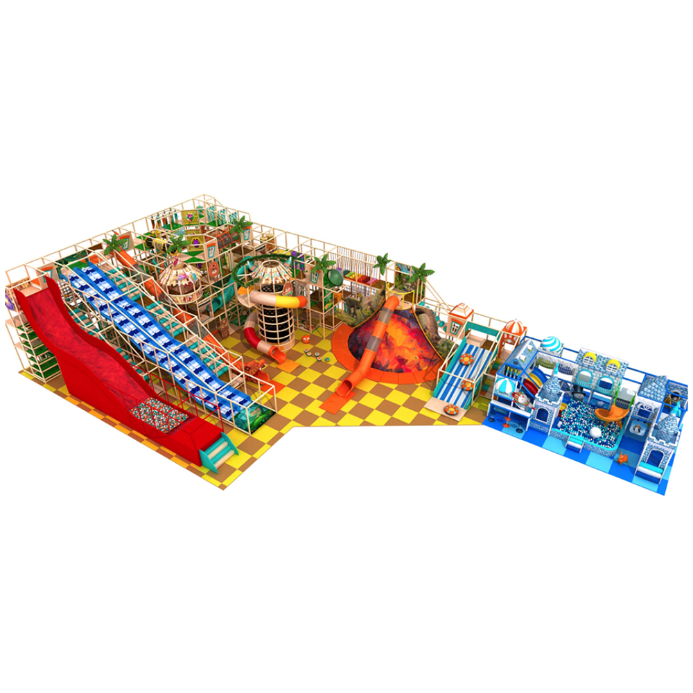 Made In China Adventure Play Equipment Multifunction Kids Indoor Big Spring Trampoline Bed Park