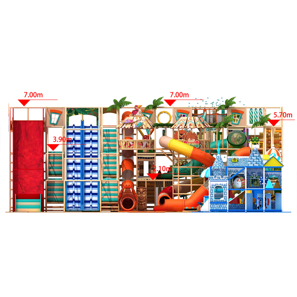Made In China Adventure Play Equipment Multifunction Kids Indoor Big Spring Trampoline Bed Park
